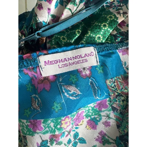 Vintage Y2K Meghan Noland Floral Patchwork Boho Satin Cami Sz M Fairy Grunge - Image 6
