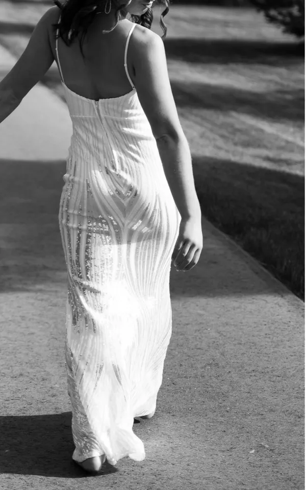 City Triangles White sequin prom dress - Image 3