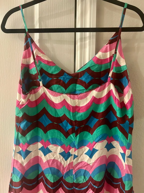 Olivaceous Multicolor Wave-Print Slip Dress Size Medium - Image 6