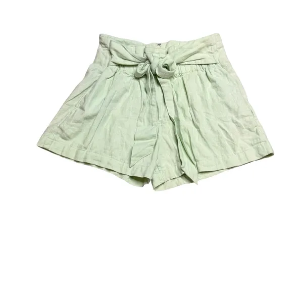 ✨ Abercrombie & Fitch Linen Blend Tie‎ Waist Shorts Size S Mint 🌿 - Image 2