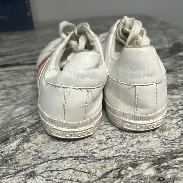 Tommy Hilfiger White Sneakers with Red and Blue Stripes - Image 6