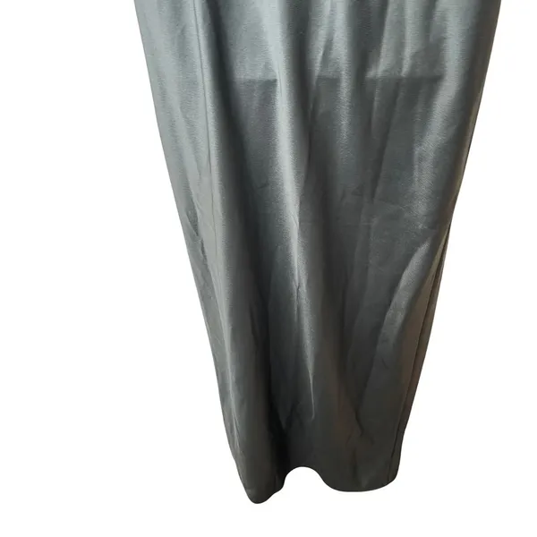 BHLDN Dylan One-Shoulder Satin Side-Slit Gown Green sz 8 - Image 9