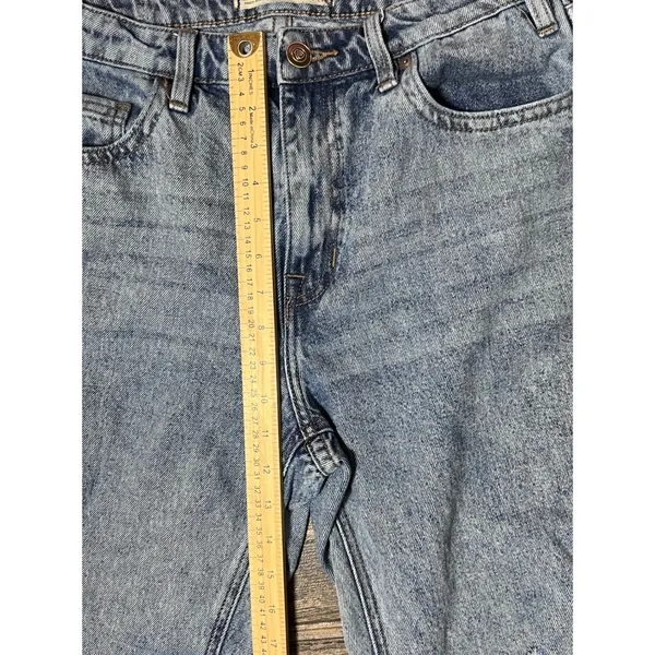 Rock & Roll‎ Denim High Rise Flare Distressed Light Wash Jeans 29x34 Split Hem - Image 7