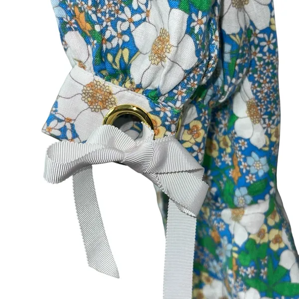 Perseverance London Mambo‎ Floral Puff Sleeve Top Size 6 Floral 100% Linen - Image 6