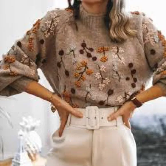 ZARA Special Edition  Beaded knit sweater - Image 3