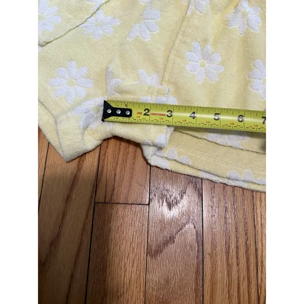 YLLW Yellow Daisy Print Terry Cloth Shorts Size XS - Image 7