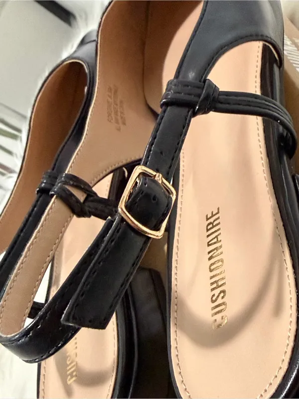 Cushionare Black Pointed Slingback Flats with Memory Foam 9.5 - Image 7