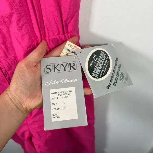 Skyr Vintage Pink Snow Bib Overalls Ski Outdoor Retro Winter NEW Womens Size 10 - Image 5