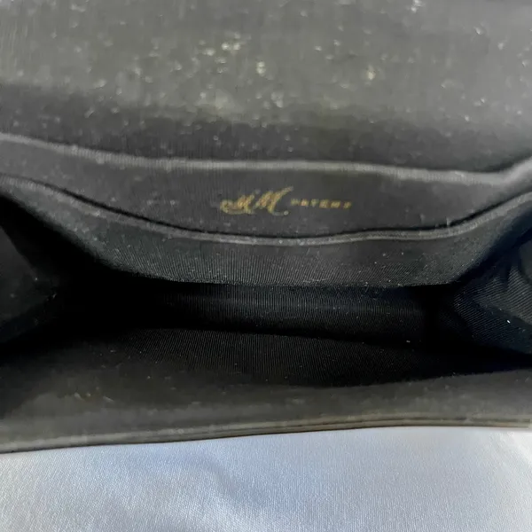 Vintage Morris Moskowitz MM Black Patent Leather Ring Handle Evening Bag Handbag - Image 4