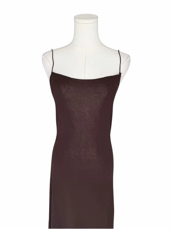 DISSH - Chocolate Brown Lightweight Knit Maxi Dress Sz S - Image 3