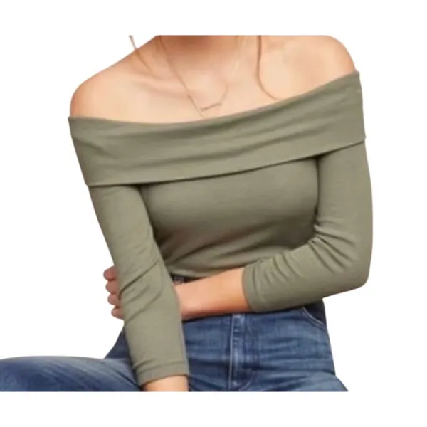 Anthropologie Saturday Sunday Copeland Earthy Minimalism Olive Green Shirt Top - Image 2