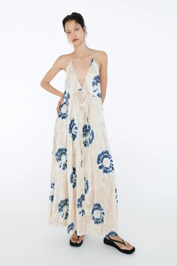 Zara dress maxi oversize fit boho blogger prints casual summer vacation wedding - Image 7