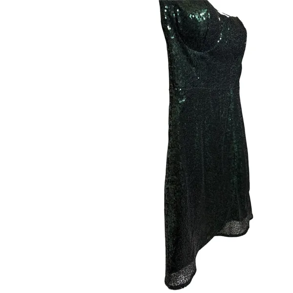Lulu's Emerald Green Strapless Sequin Mini Dress S 4-6 EUC - Image 4