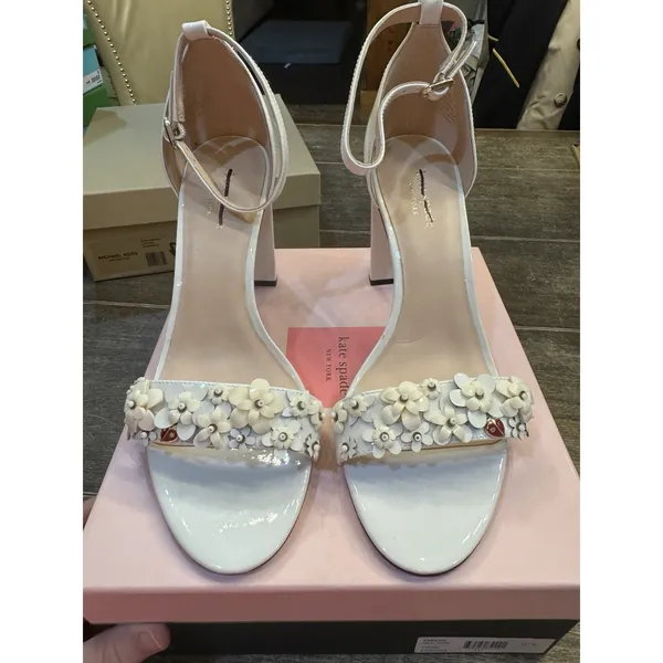 Kate Spade Paradisi Heeled Pump Dress‎ Sandals Size 11 NIB in Optic White - Image 4