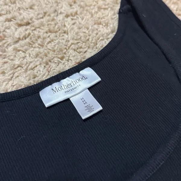Motherhood Maternity Ribbed Iconic Black Dress - Image 2