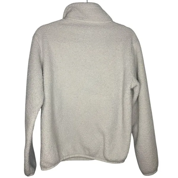 Patagonia Quarter Zip Sherpa Fleece Pullover Women Medium Off White Warm Hiking - Image 3