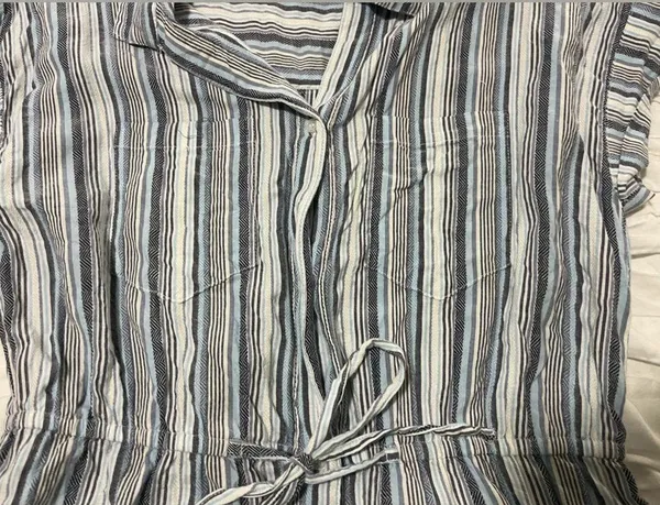 Japna Pinstripe Linen Shirt Dress. Size Large. - Image 2