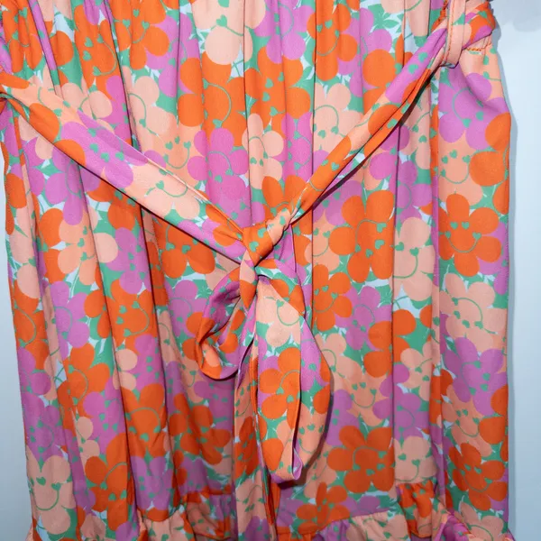 New Twisted Wunder London Orange Happy Floral Ruffle Mini Dress Size 10 - Image 5