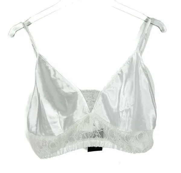 NWT Frederick's of Hollywood Delphine Satin Cropped Cami White Size Medium M T24 - Image 2
