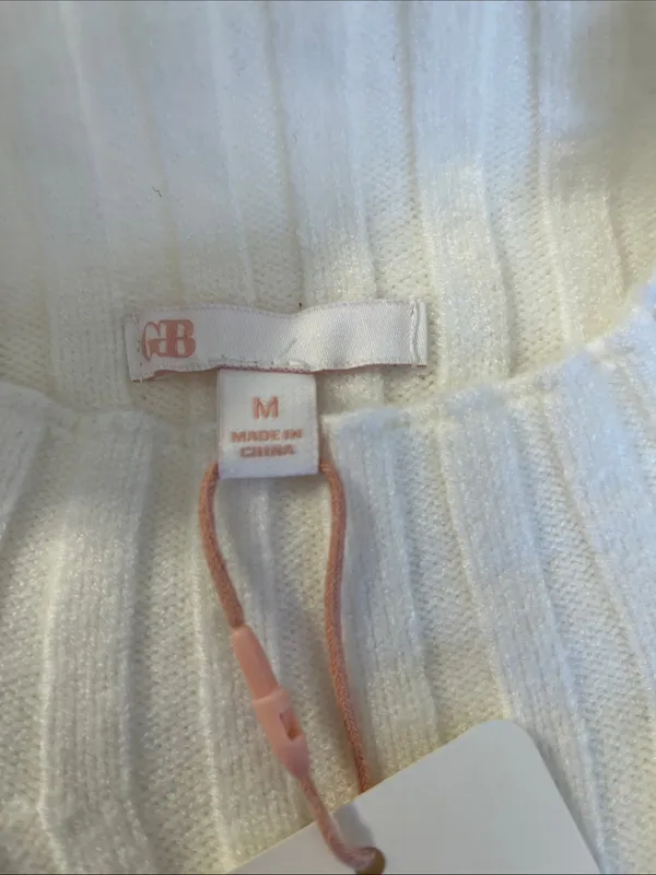 GB girls Cream Ribbed Twist-Front Mock Neck Sweater - Image 8