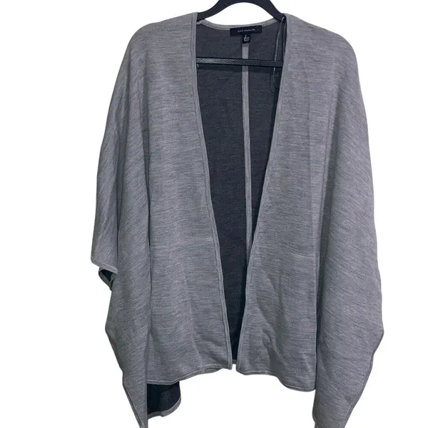 Ann Taylor Gray Knit Open‎ Front Kimono Cardigan Sweater Women's - Image 2