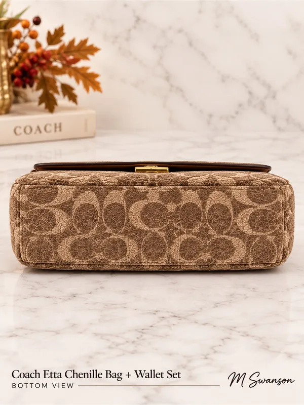 NEW Coach Etta Chenille Shoulder Crossbody Bag + Wallet Set CCV65 CCQ32 - Image 6