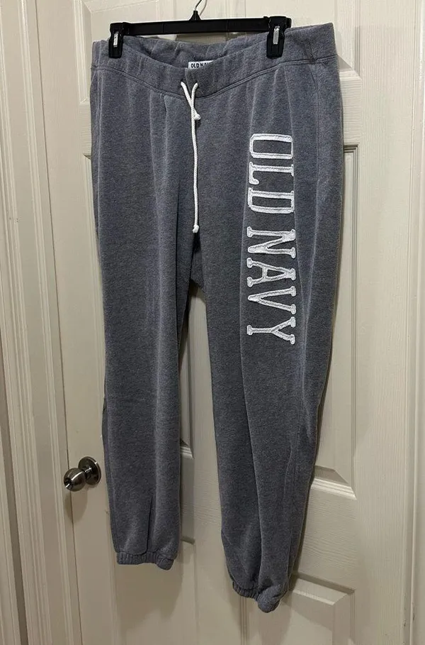 Old Navy joggers light gray with white “Old Navy” stitched letters size XXL - Image 2
