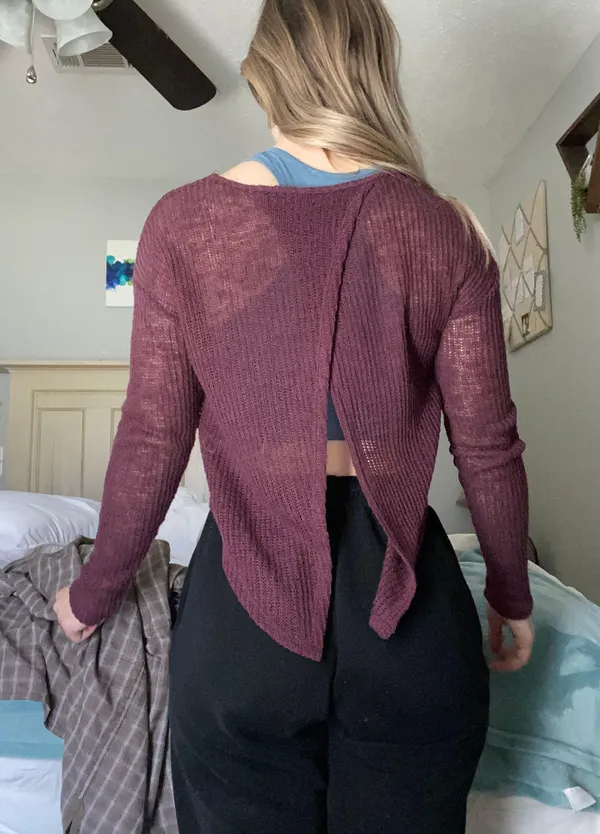 Aeropostale Open Back Long Sleeve Top - Image 2