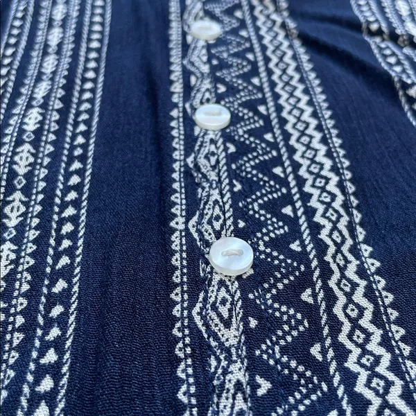 Hippie Rose Navy and White Patterned Top - Image 6