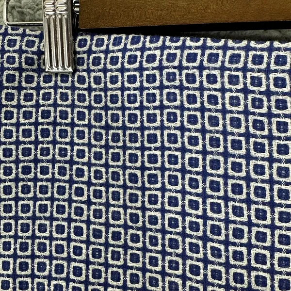 Boden Mini Skirt Womens 6R Blue‎ White Geometric Square Print A-Line Office - Image 4