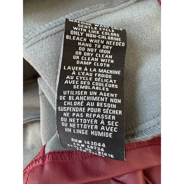 7 for All Mankind Burgundy Faux Leather Tank Top - Image 7