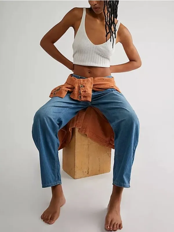 Free‎ People We The Free Luna Denim Pull On Pants Womens Size XS - Image 6