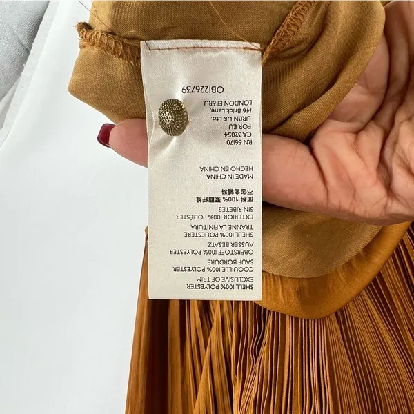 Anthropologie Maeve Saniya Mini Dress Pleated Satin Ruffle‎ Trim Feminine - Image 13