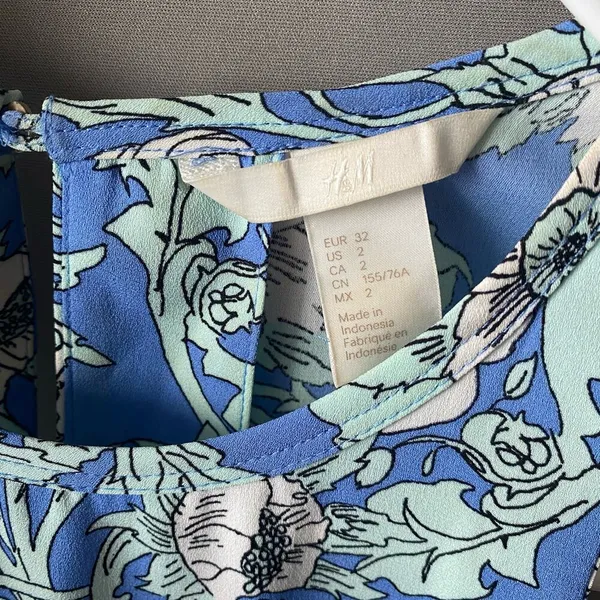 H&M sz‎ 2 blue green halter floral boho maxi sundress - Image 4
