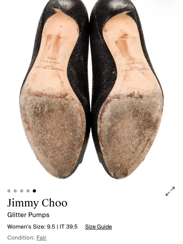 Jimmy Choo Black Glitter Peep-Toe Platform Pumps - Image 4