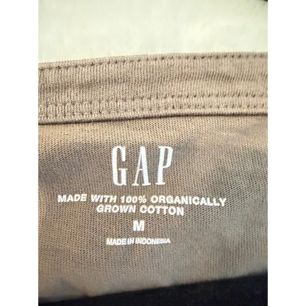 GAP Women Medium Brown Organic Cotton Boat Neck Long Sleeve Relaxed Cropped Top - Image 7