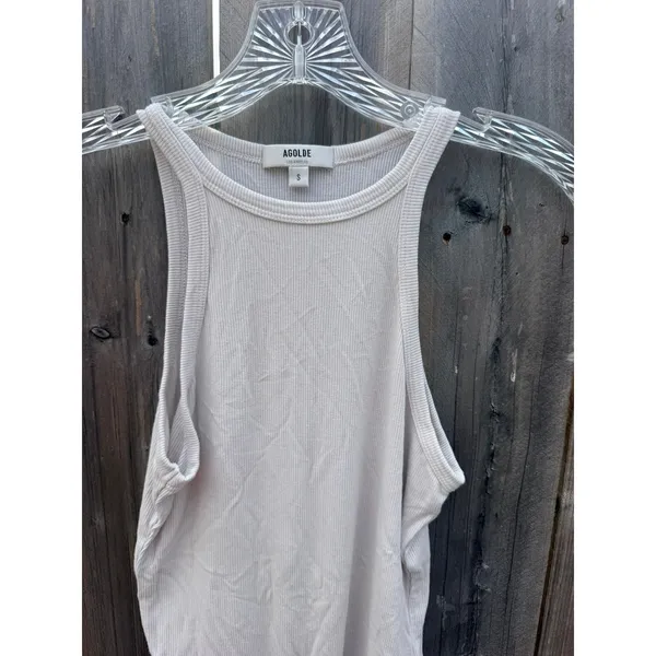 Agolde X Rianne Lightweight Ribbed Bodysuit in Latte Sz Small - Image 4