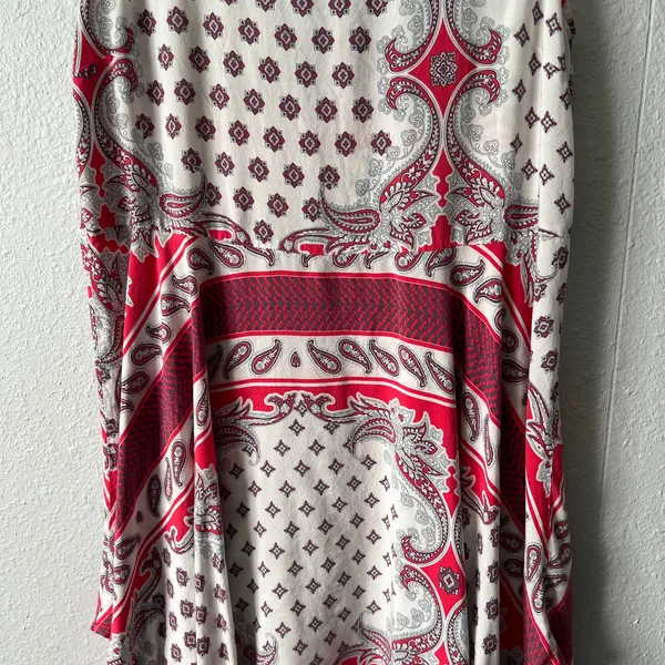 Umgee Womens Tank Dress Large Handkerchief Hem Paisley Floral Cottagecore Boho - Image 4