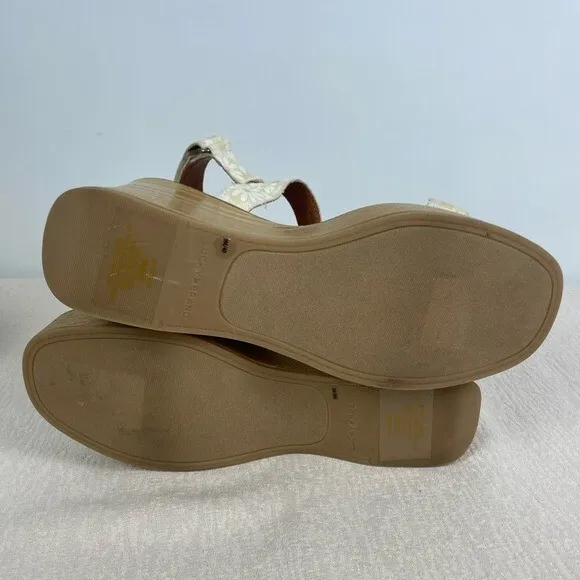 Lucky Brand‎ Buttered Yellow Floral Canvas Demmia Platform Wedge Sandal - Image 6