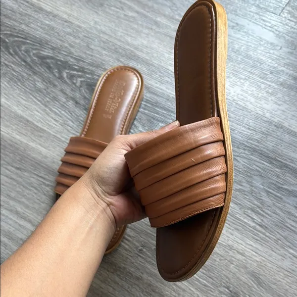 Bella Vita Brown Leather Slide Sandals 10M - Image 3