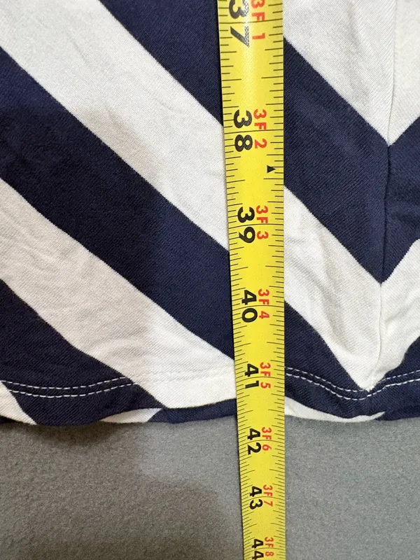 LOFT M Navy White Maxi Skirt Chevron Stripe Rayon - Image 6