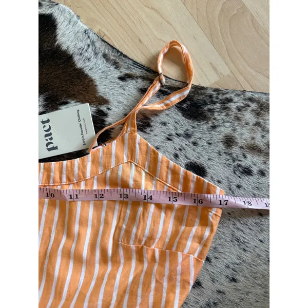 Pact NEW Womens Sunset Light Gauze Cami Dress Size Medium Striped Maxi - Image 5
