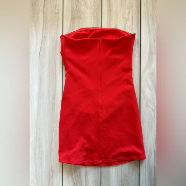 Lucy In The Sky Strapless Mini Dress Red Small NWT - Image 4