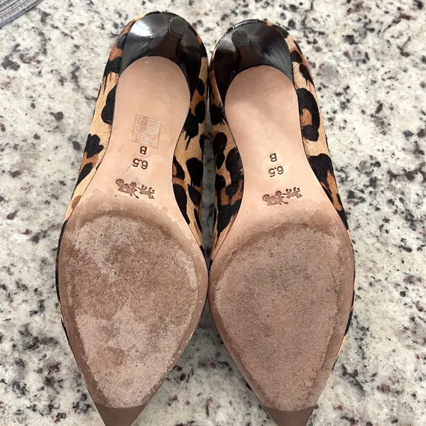 Coach Leopard Calf Hair Pumps Women 6.5 Brown Animal Print Pointed Toe Stiletto - Image 7