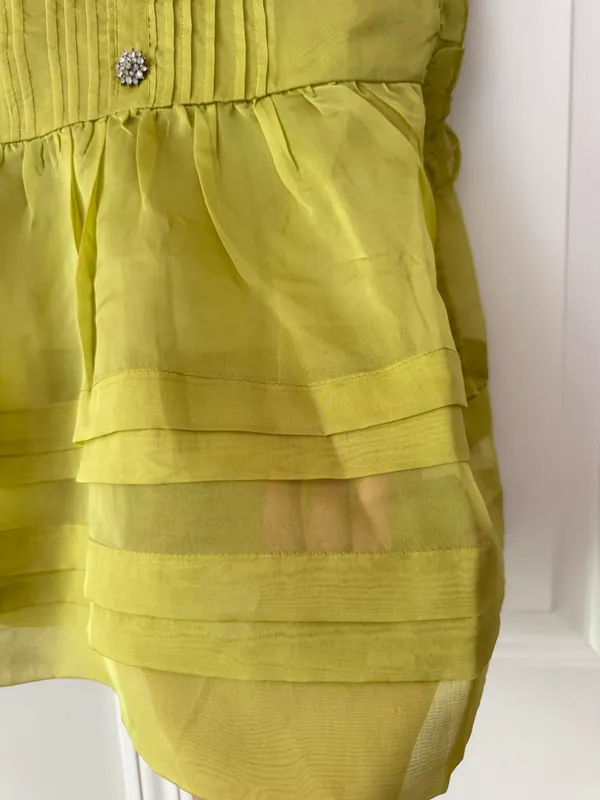 Anthropologie Maeve Peter Pan Collar Sheer Pintuck Babydoll Top, Size XS - Image 10