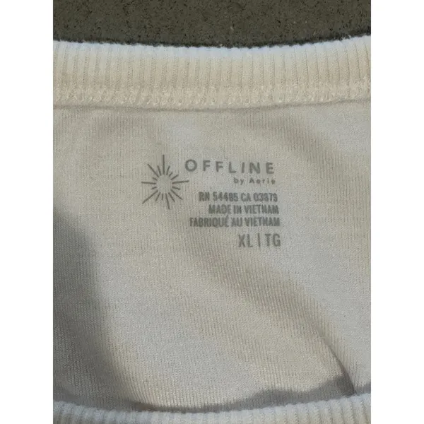 OFFLINE‎ by Aerie Ribbed Racerback Crop Tank Top Ivory XL TG - Image 4