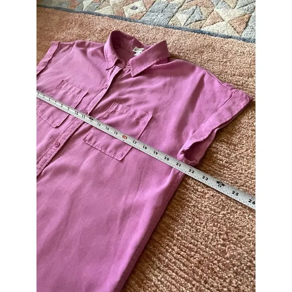 Wonderly Women's Short Cap Sleeve Shirtdress Hamilton Pink Button Down S - Image 4