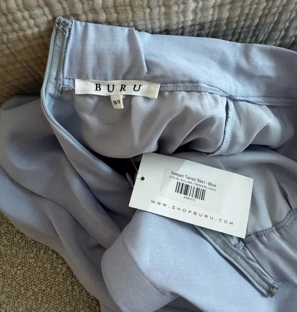 Boutique Teagan Tiered Blue Maxi Skirt - Image 4