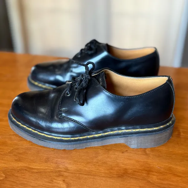 Vintage 90s Dr. Martens 1461 Oxford Derby Smooth Leather Shoes - Image 2