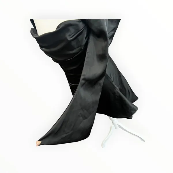 House of CB Toira Black Draped Corset Satin Cutout Mini Dress XS - Image 9